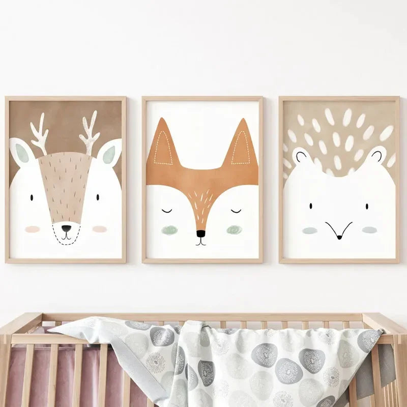 affiche animaux chambre bébé